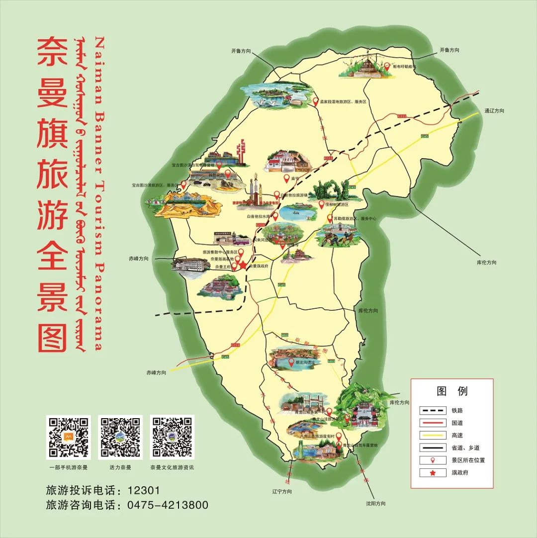 奈曼旗旅游图