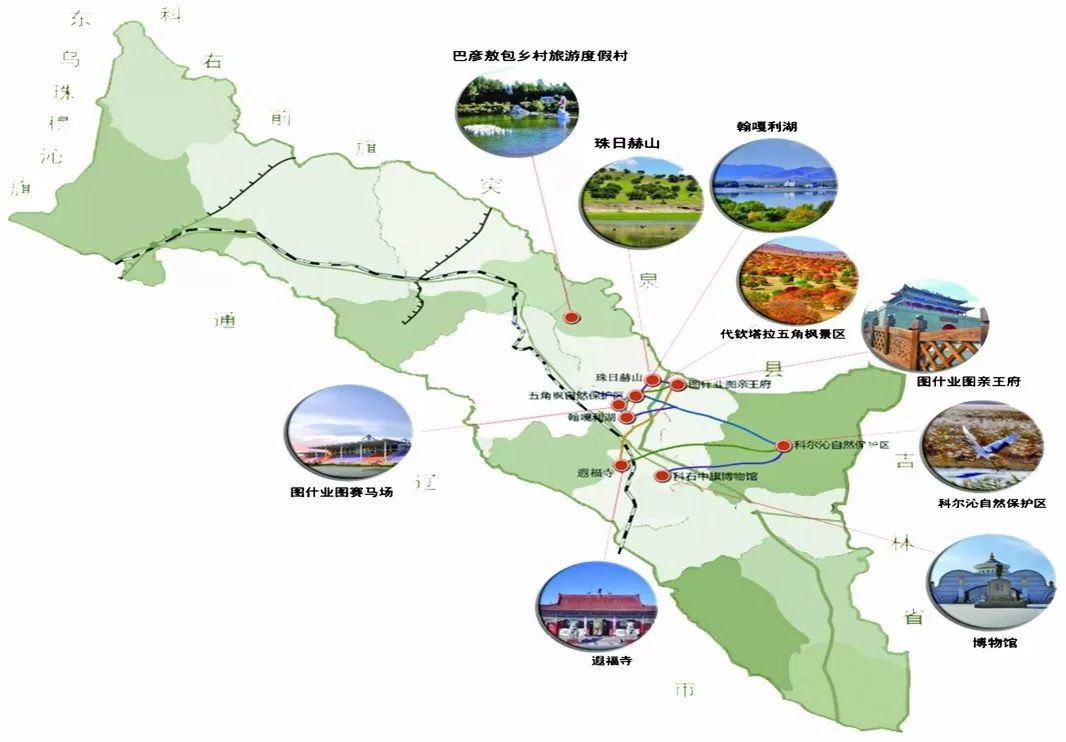 翰嘎利湖—五角枫休闲旅游度假区景点分布图