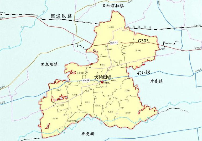 大榆树镇地图