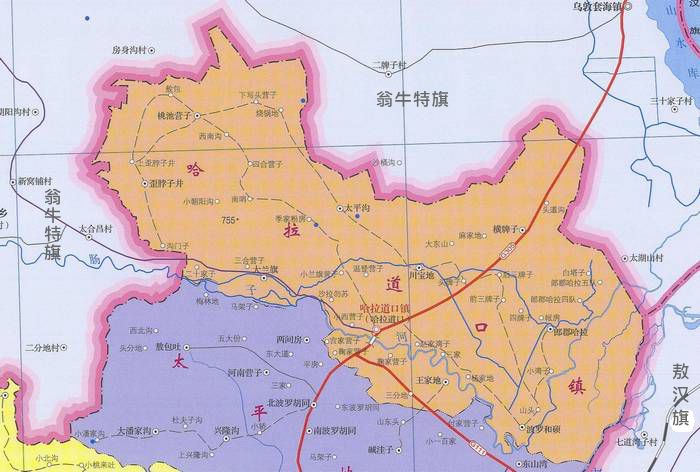 哈拉道口镇地图