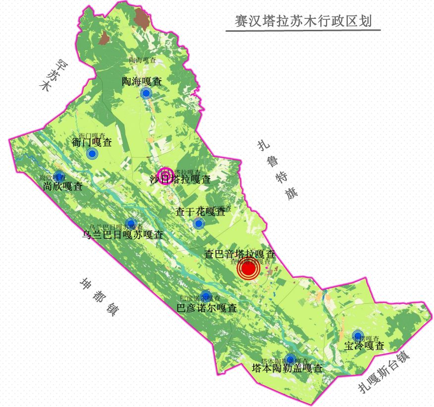 赛汉塔拉苏木行政区划图 赛汉塔拉苏木行政区划图