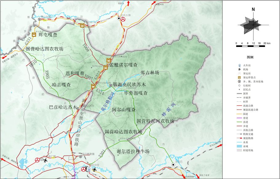 鄂温克民族苏木地图