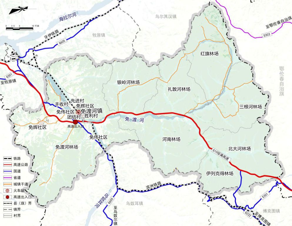 免渡河镇地图
