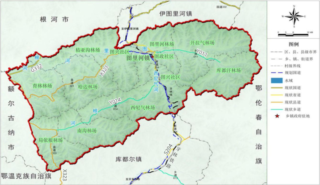 图里河镇地图 图里河镇地图