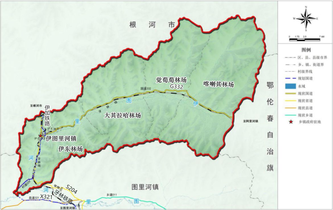 伊图里河镇地图 伊图里河镇地图