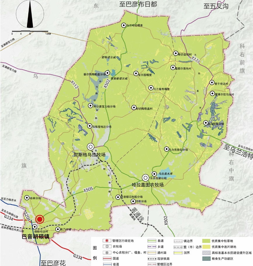 乌拉盖管理区地图
