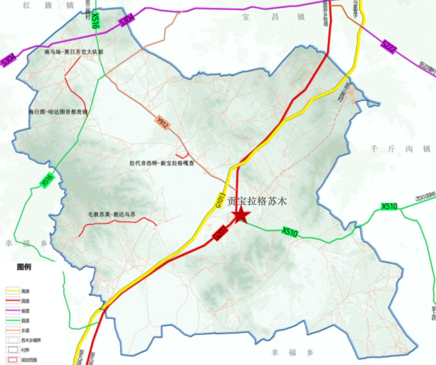 贡宝拉格苏木交通图